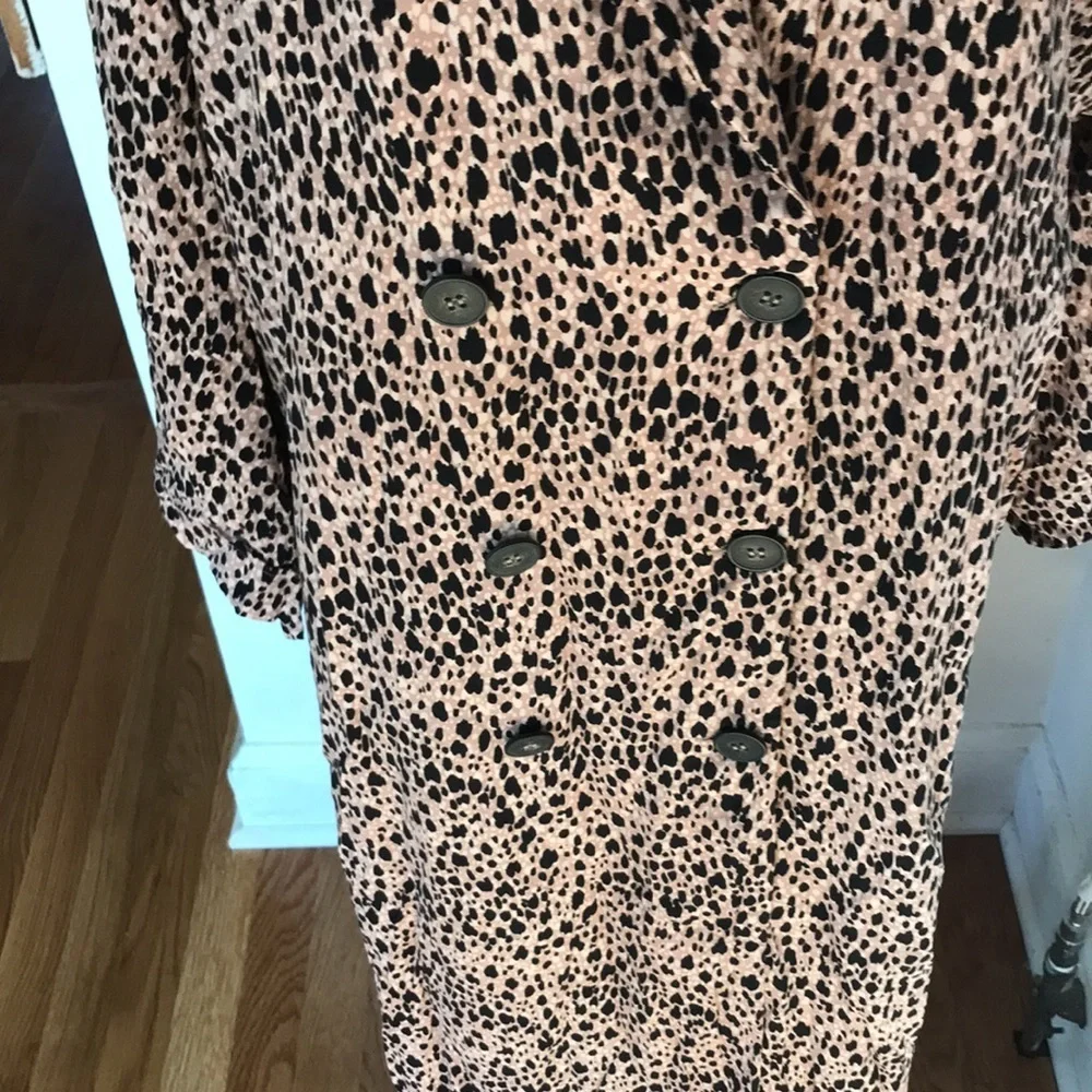 NWT Free People Daria Leopard Maxi Shirtdress Duster Size Large.